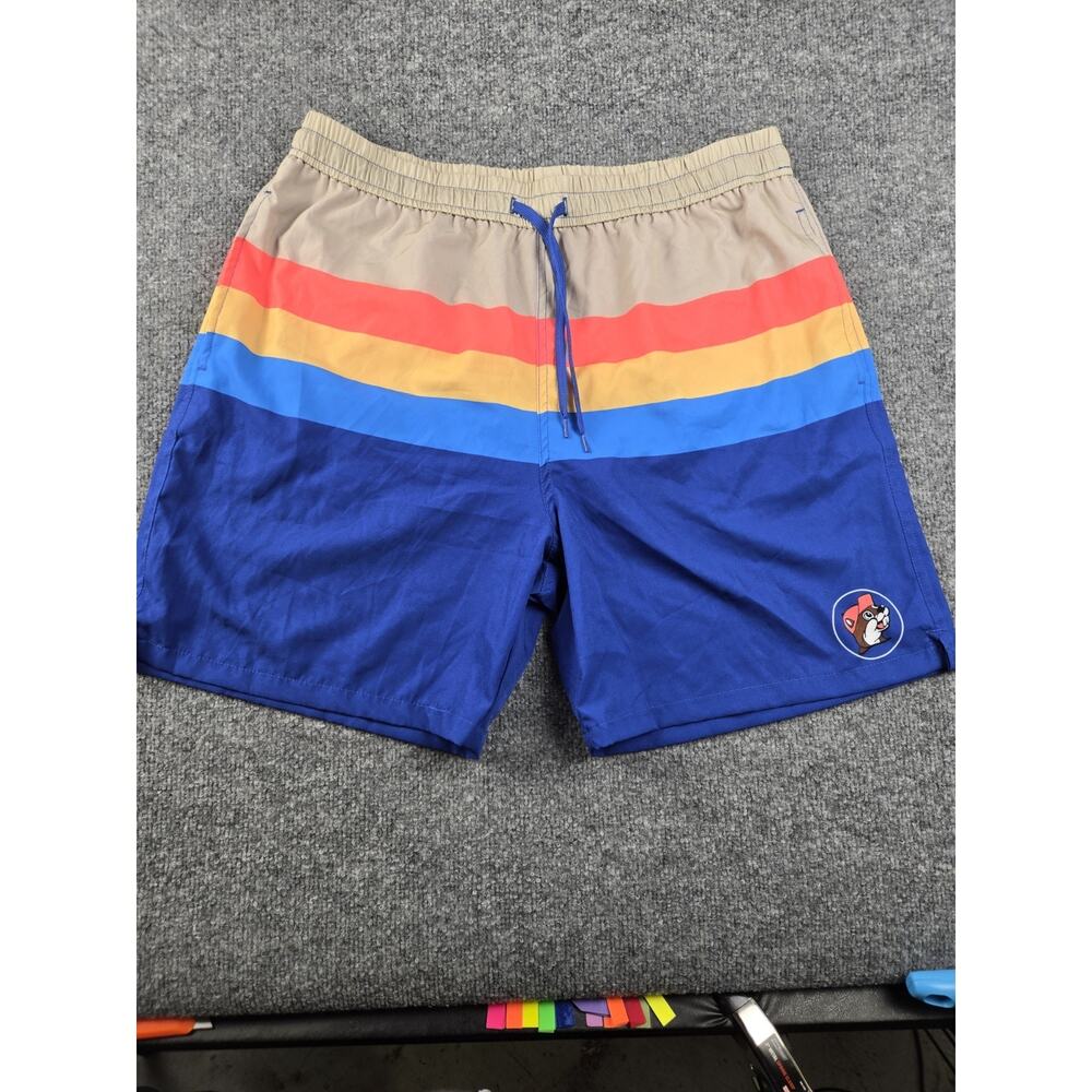 Buc-ee's Swim Trunks Shorts Men 2XL Beaver Drawstrings Mesh Lined Pockets #313